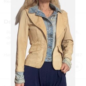 Butter Lambskin Leather with Denim Trim Jacket